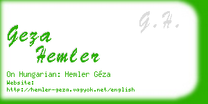 geza hemler business card